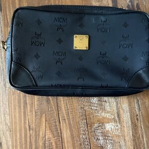 MCM Black Vintage Visetos Monogram Clutch